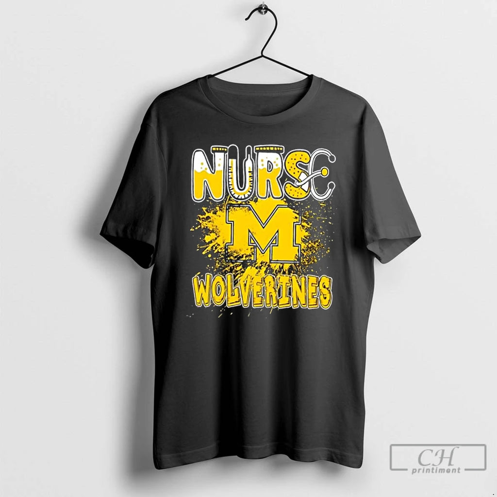 Classic Nurse X Michigan Wolverines Football T Shirts Hoodie Sweatshirt | PurePodTees.com
