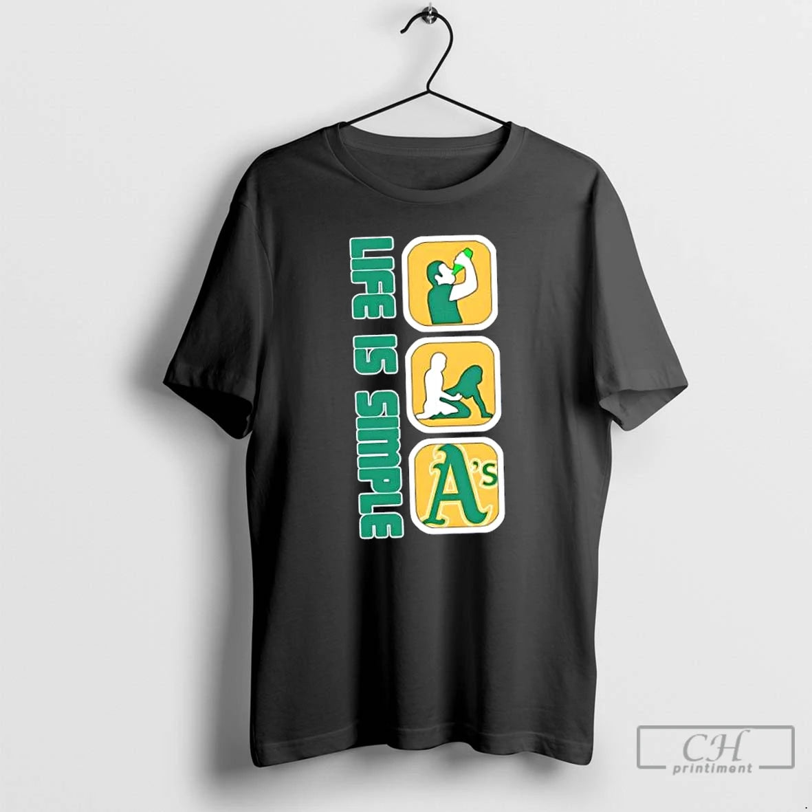 Classic Oakland Athletics Baseball Life Is Simple T Shirts Hoodie Sweatshirt | PurePodTees.com