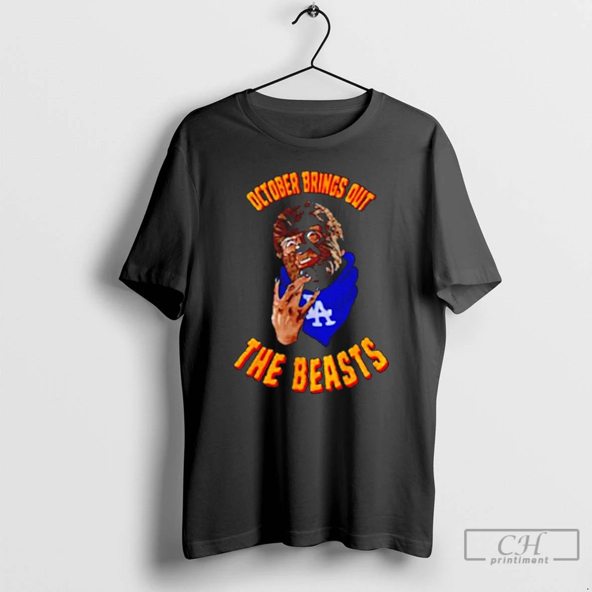 Classic October Brings Out The Beasts La Dodgers T Shirts Hoodie Sweatshirt | PurePodTees.com