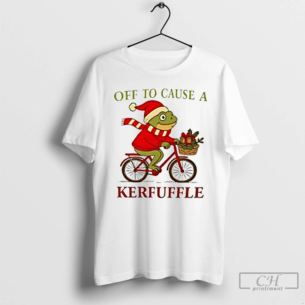 Classic Off To Cause A Kerfuffle Frog Christmas T Shirts Hoodie Sweatshirt | PurePodTees.com
