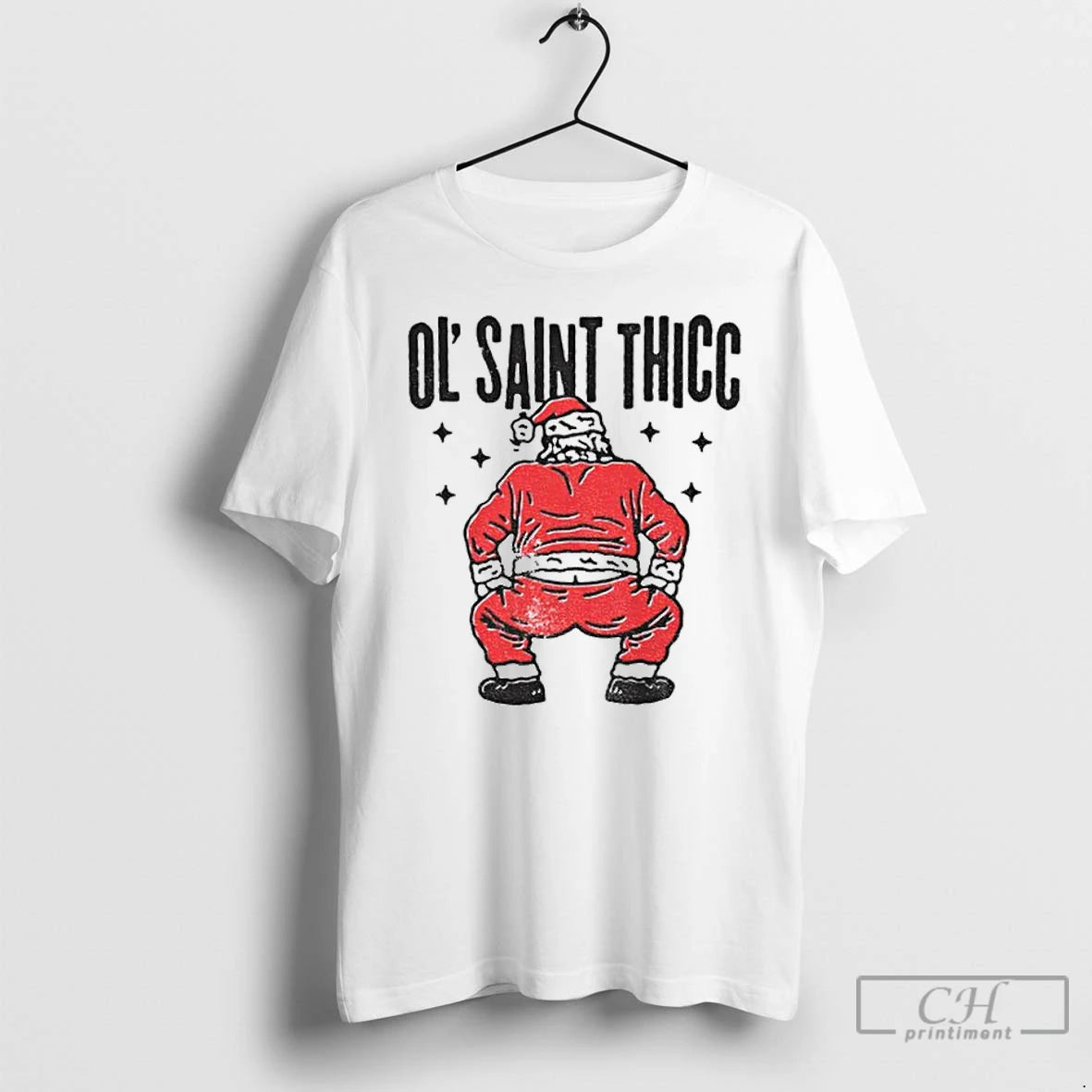 Classic Ol Saint Thicc Christmas Funny Santa Shirt Hoodie Sweatshirt | PurePodTees.com