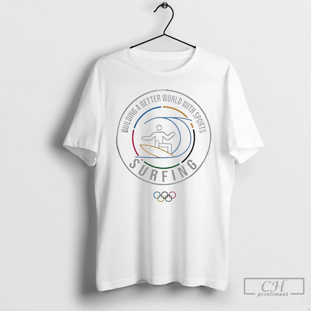 Classic Olympic Collection Surfing Pictogram T Shirts Hoodie Sweatshirt | PurePodTees.com