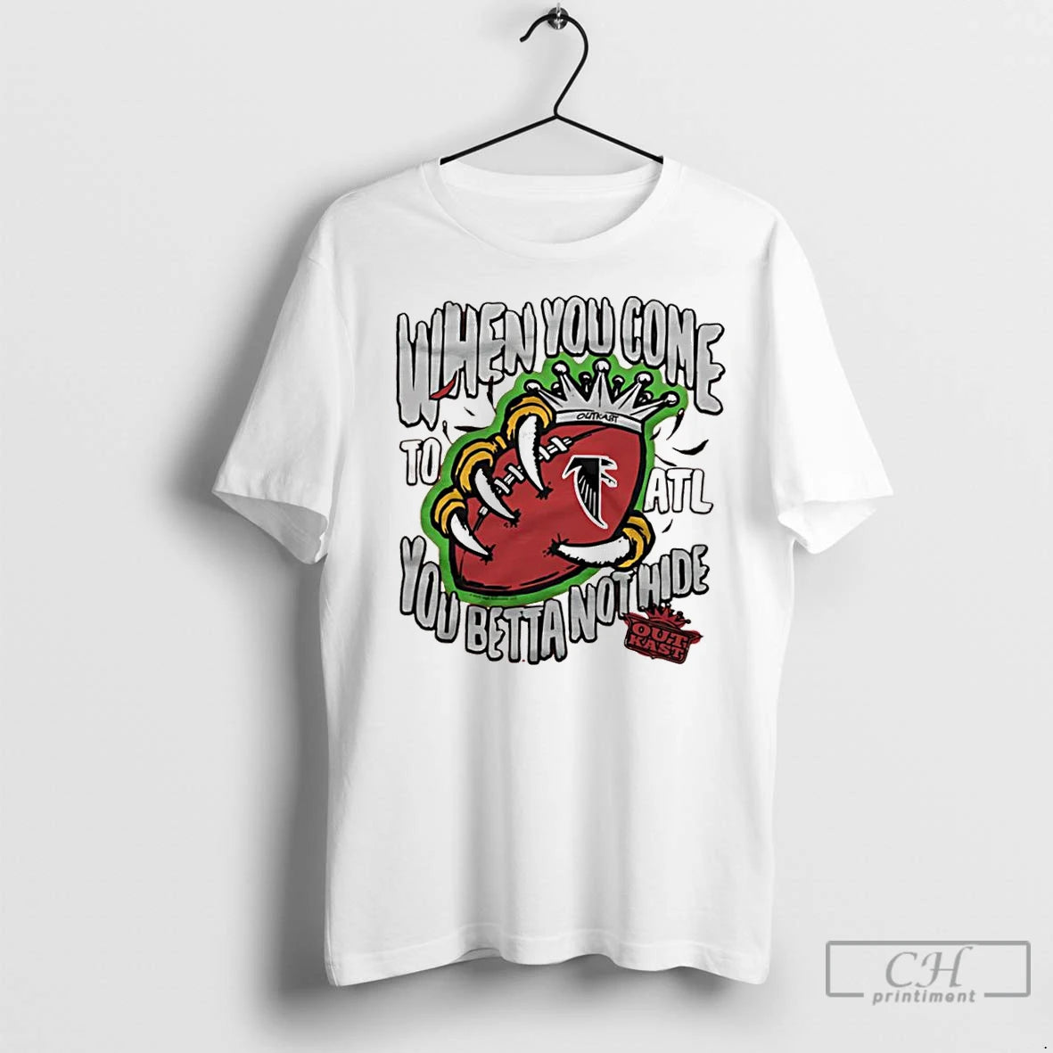 Classic Outkast X Atlanta Falcons When You Come To Atl You Betta Not Hide Graphic Shirt Hoodie Sweatshirt | PurePodTees.com