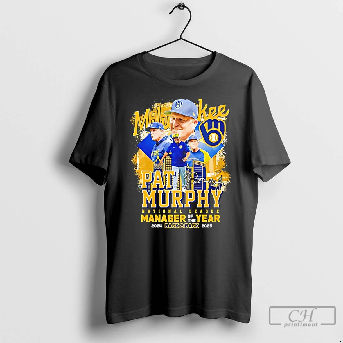 Classic Pat Murphy National League Manager Of The Year 2024 2025 Back To Back Signature Shirt Hoodie Sweatshirt