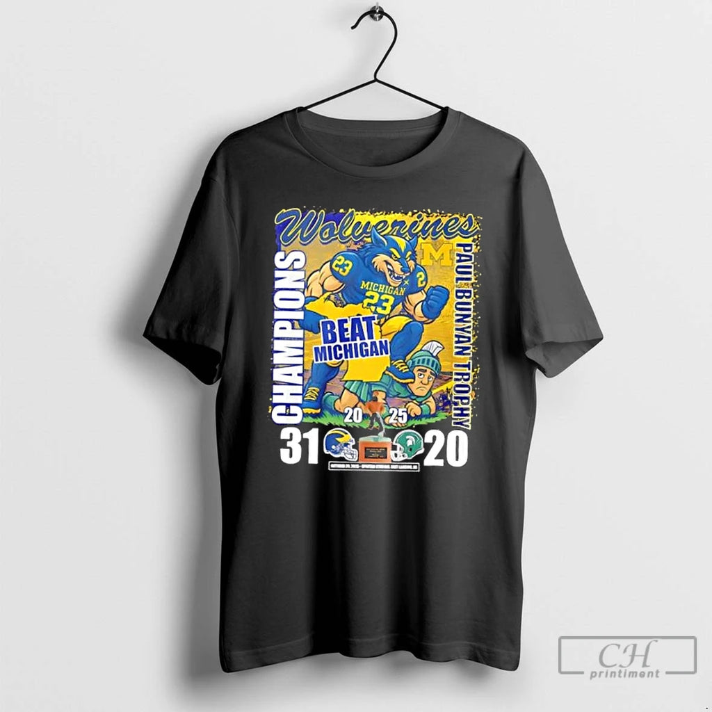 Classic Paul Bunyan Trophy Michigan Wolverine Vs Michigan State Spartans Mascots T Shirts Hoodie Sweatshirt | PurePodTees.com