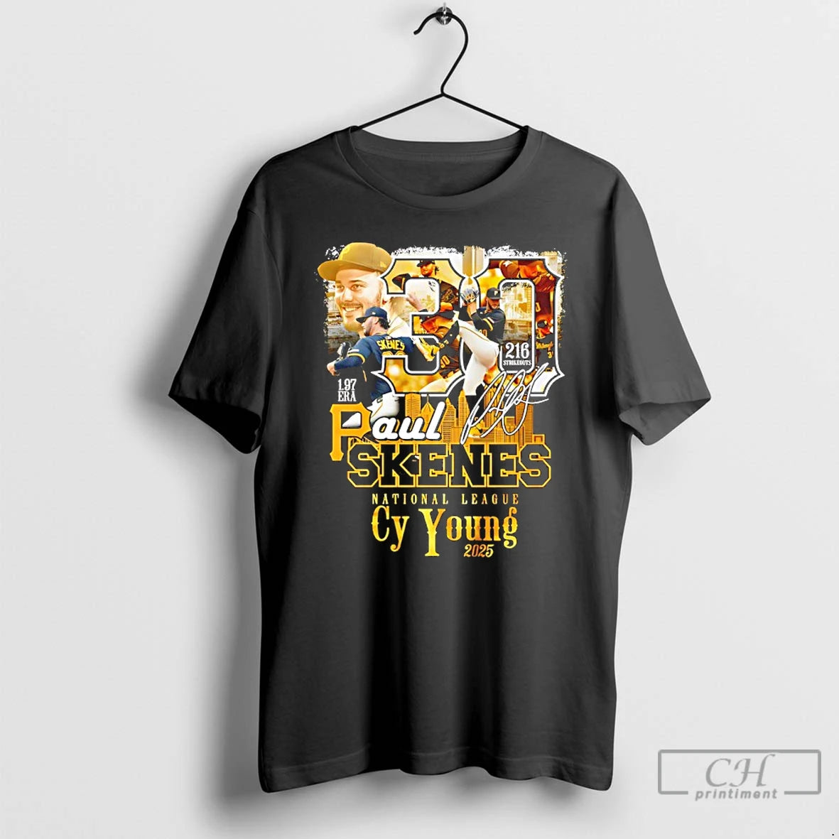 Classic Paul Skenes Cy Young 2025 National League Signature Shirt Hoodie Sweatshirt | PurePodTees.com