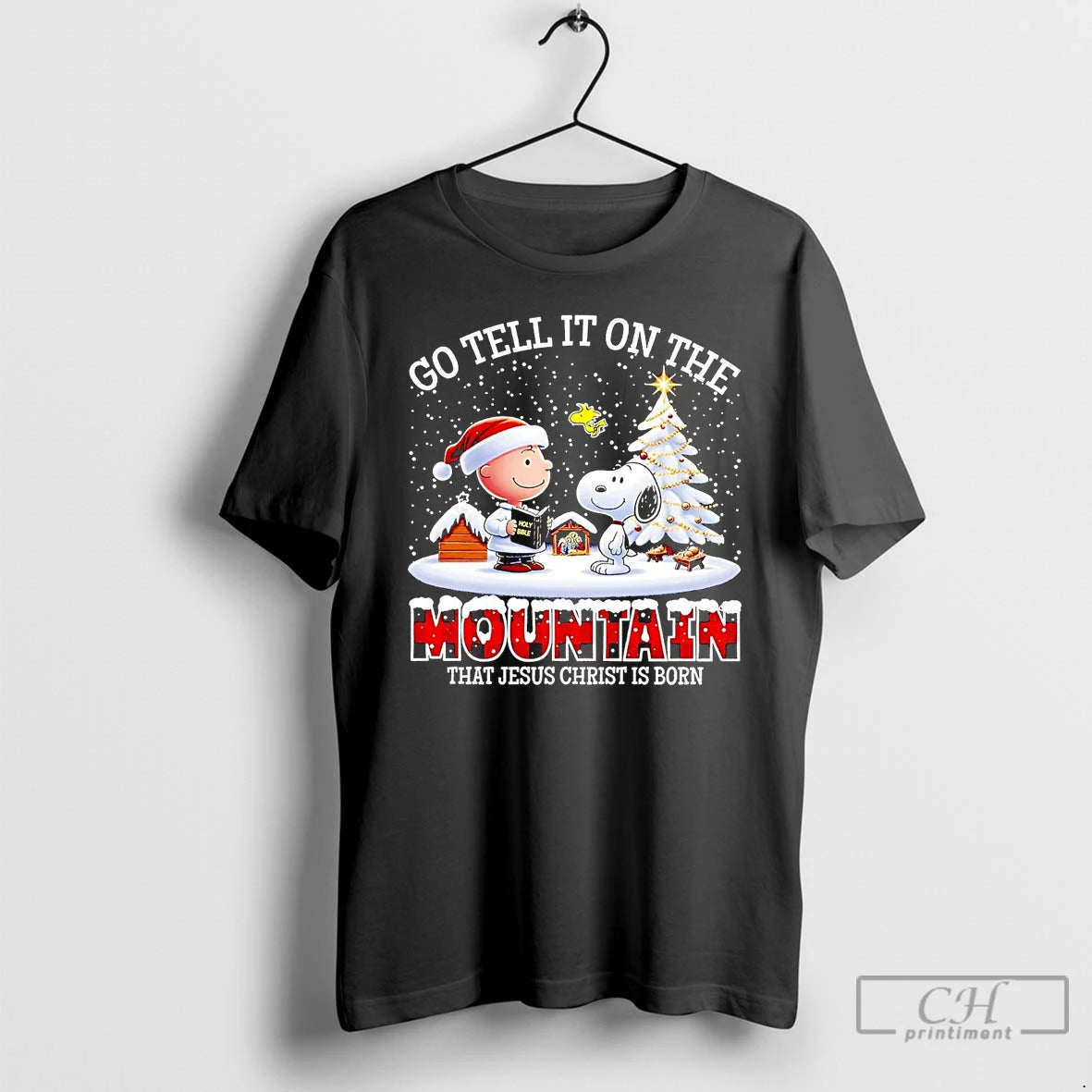 Classic Peanuts Go Tell It On The Mountain That Jesus Christ Is Born Christmas Shirt Hoodie Sweatshirt | PurePodTees.com