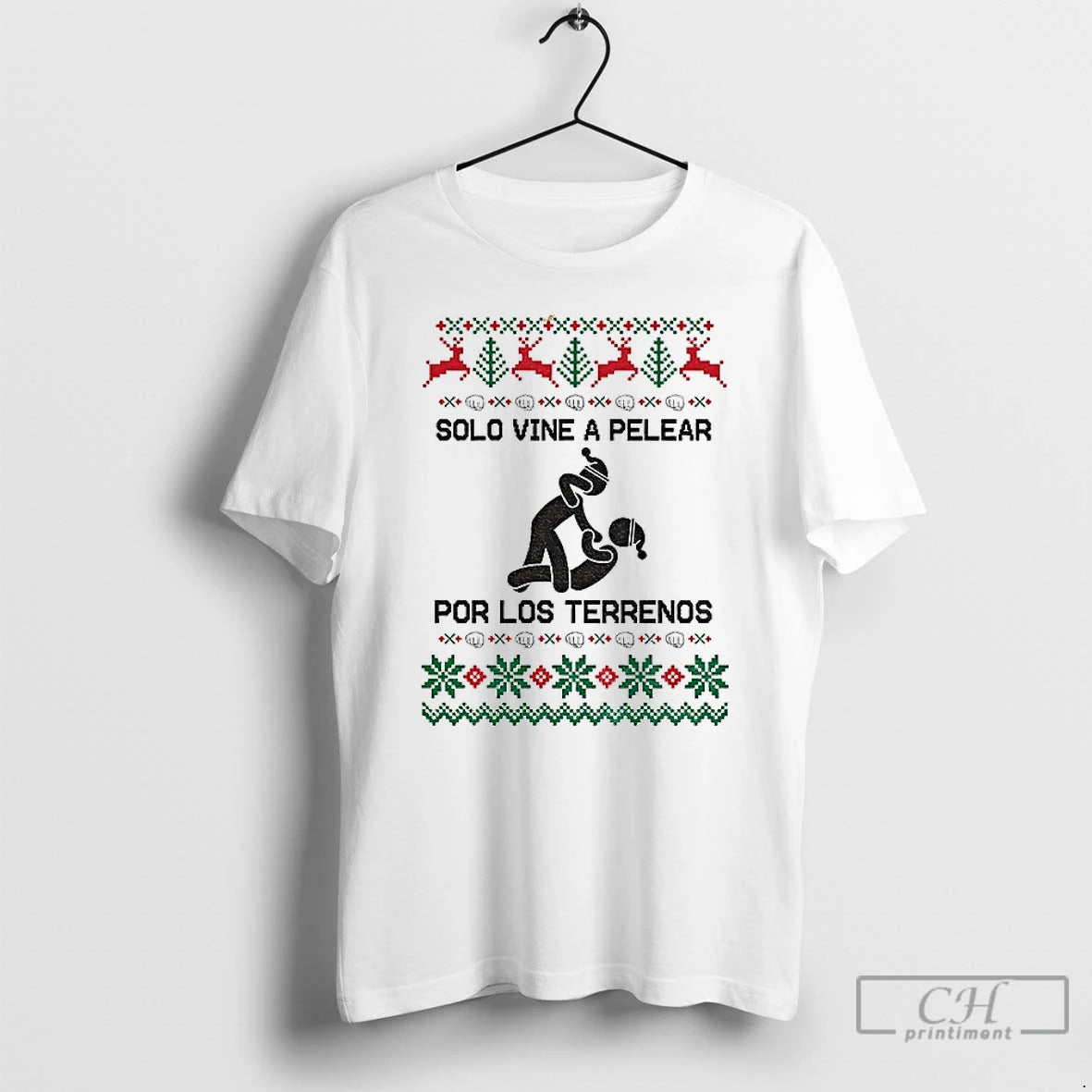 Classic Pelear Por Los Terrenos Solo Vine A Pelear Mexican Christmas Shirt Hoodie Sweatshirt | PurePodTees.com