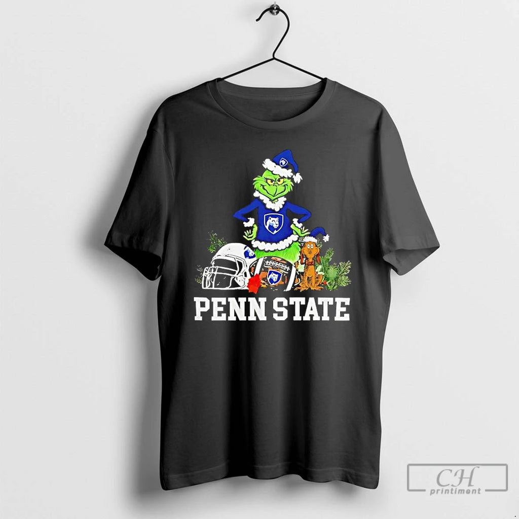 Classic Penn State The Grinch And Max Helmet Christmas 2025 Shirt Hoodie Sweatshirt | PurePodTees.com