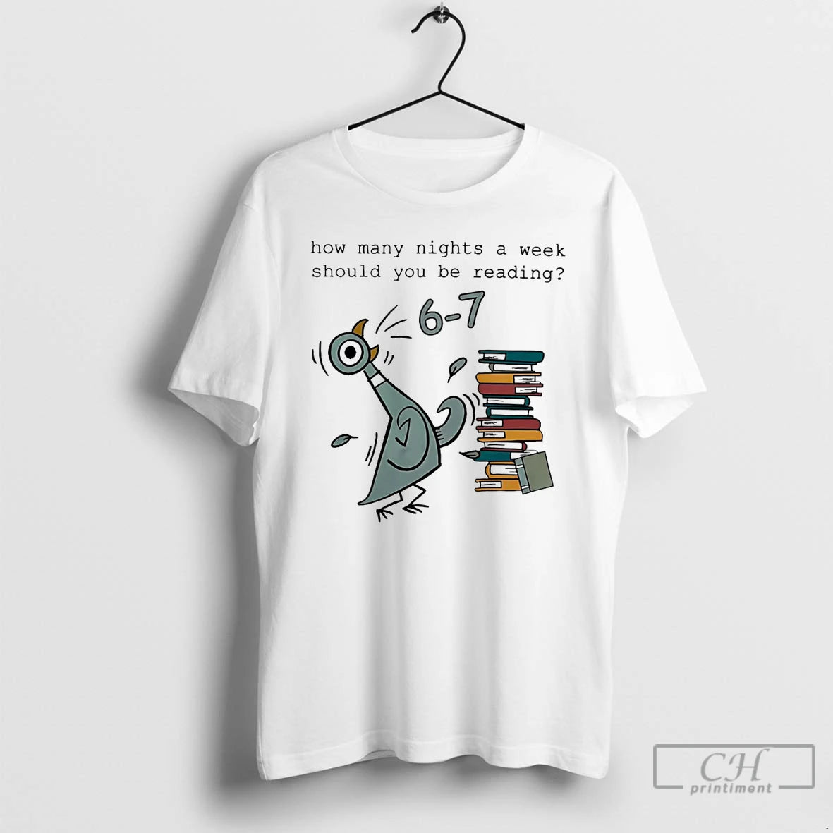 Classic Pigeon How Many Nights A Week Should You Be Reading 6 7 T Shirts Hoodie Sweatshirt | PurePodTees.com