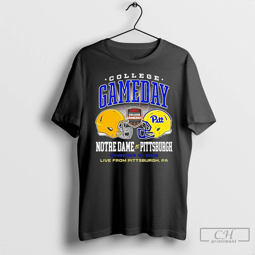 Classic Pitt Panthers Vs Notre Dame College Gameday 2025 Helmets Shirt Hoodie Sweatshirt | PurePodTees.com