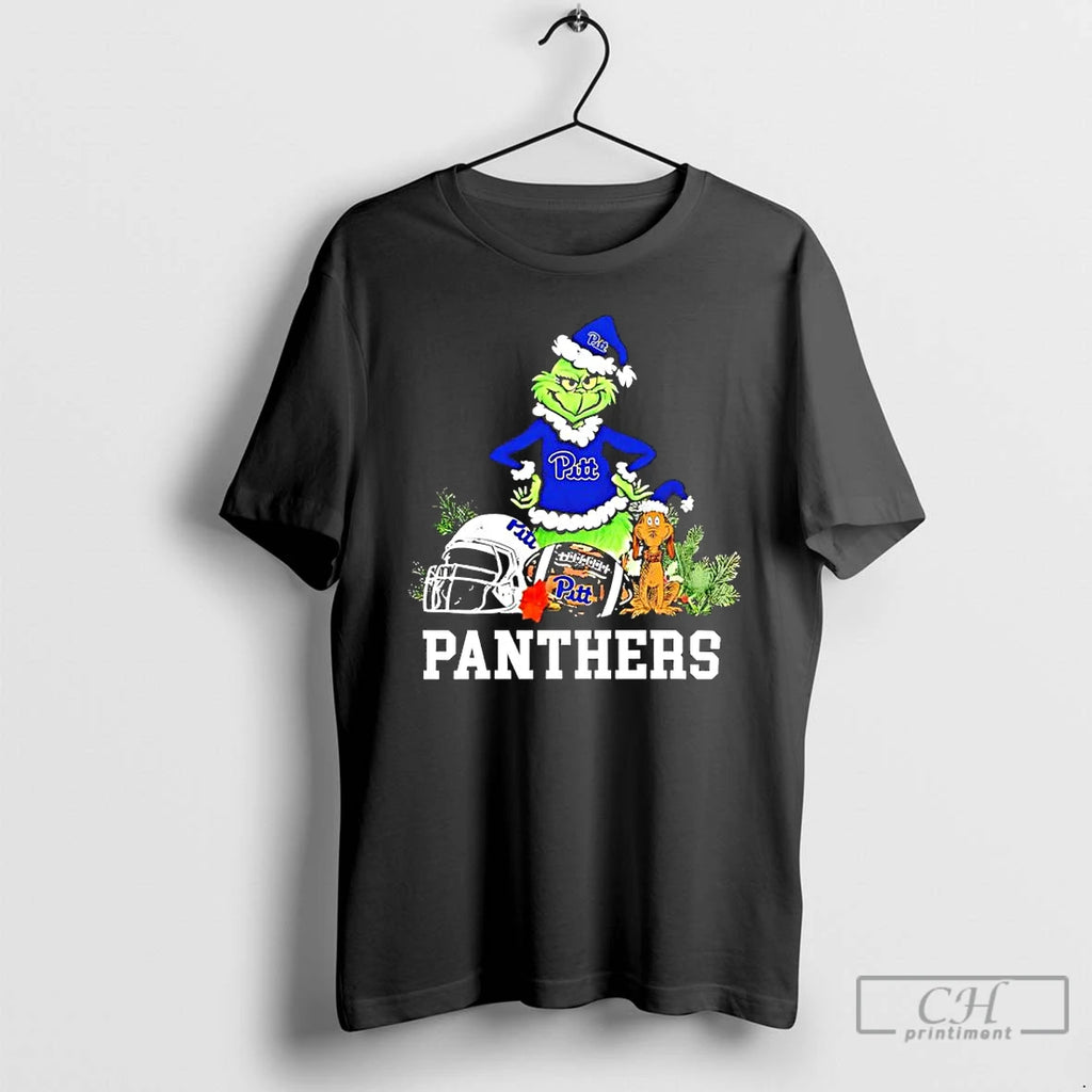 Classic Pittsburgh Panthers The Grinch And Max Helmet Christmas 2025 Shirt Hoodie Sweatshirt | PurePodTees.com