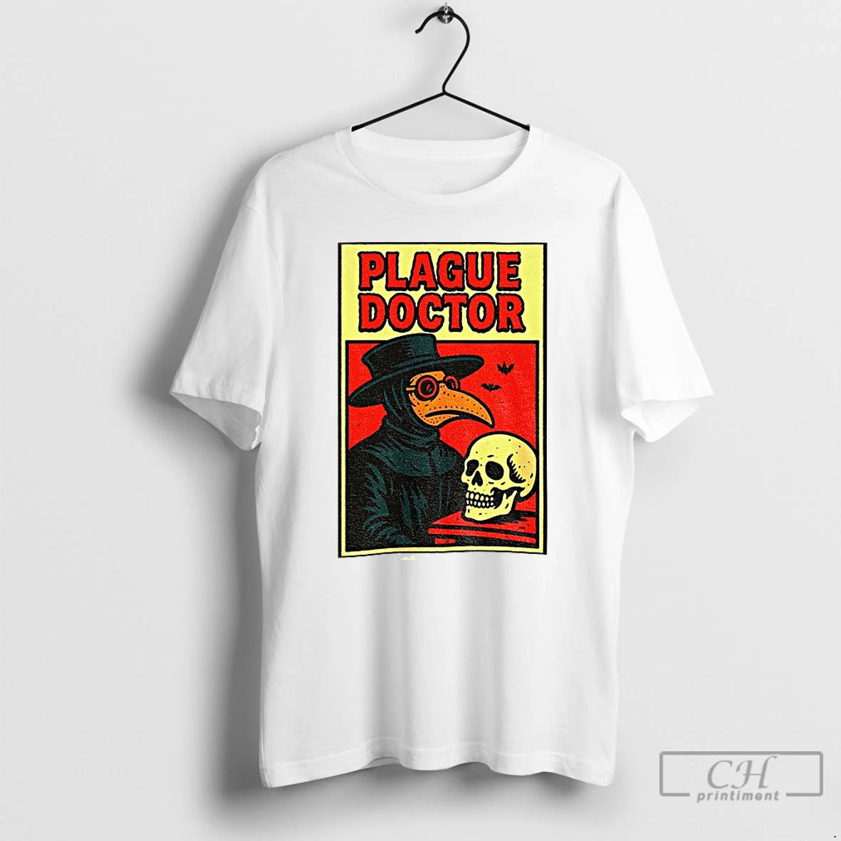 Classic Plague Doctor Spooky Mask Comic Style Gothic Horror Halloween T Shirts Hoodie Sweatshirt | PurePodTees.com