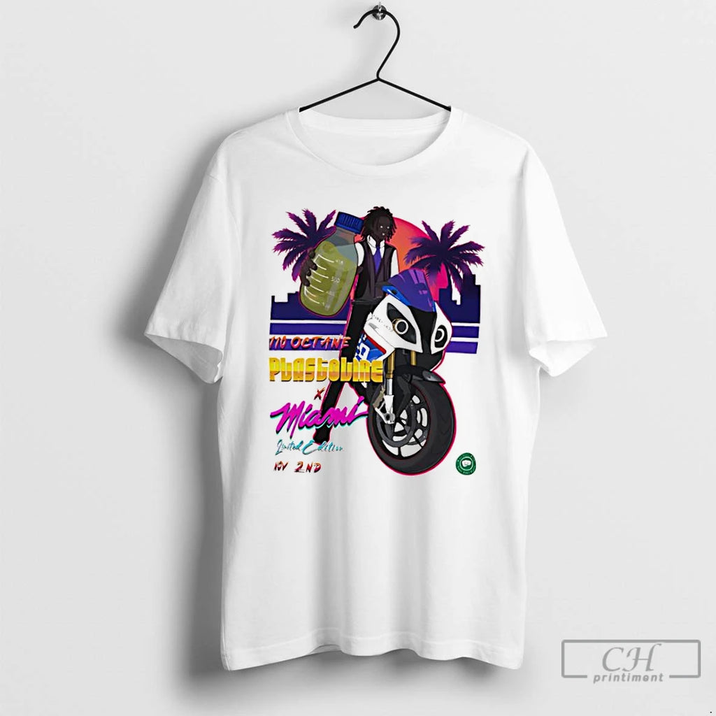 Classic Plaskoline X Miami On November 2nd Live Demonstration 110 Octane Motorcycle T Shirts