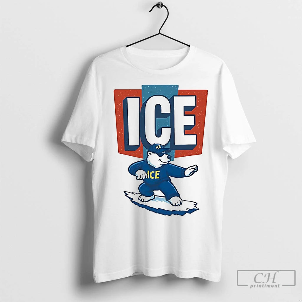 Classic Polar Bear Surfing Ice