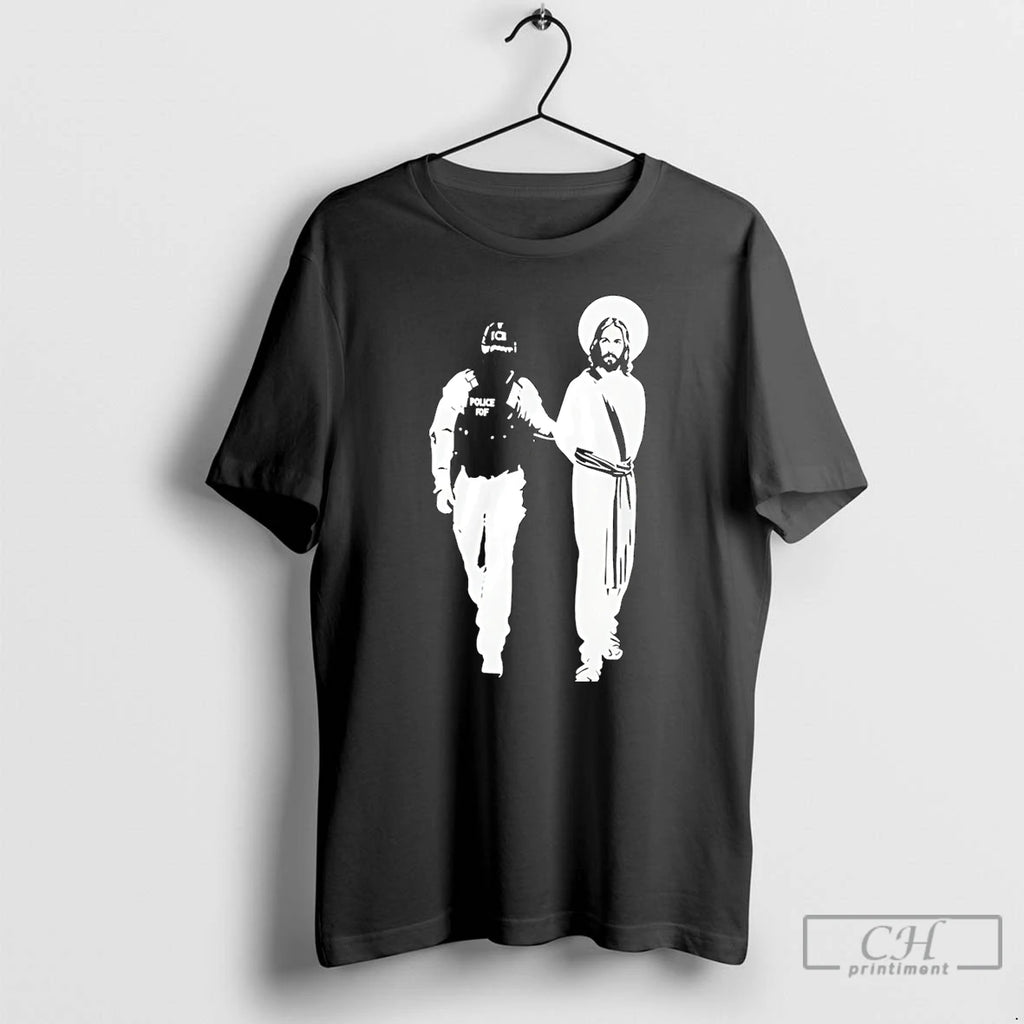 Classic Police Arrested Jesus Ice Detaining Jesus Christmas T Shirts Hoodie Sweatshirt | PurePodTees.com