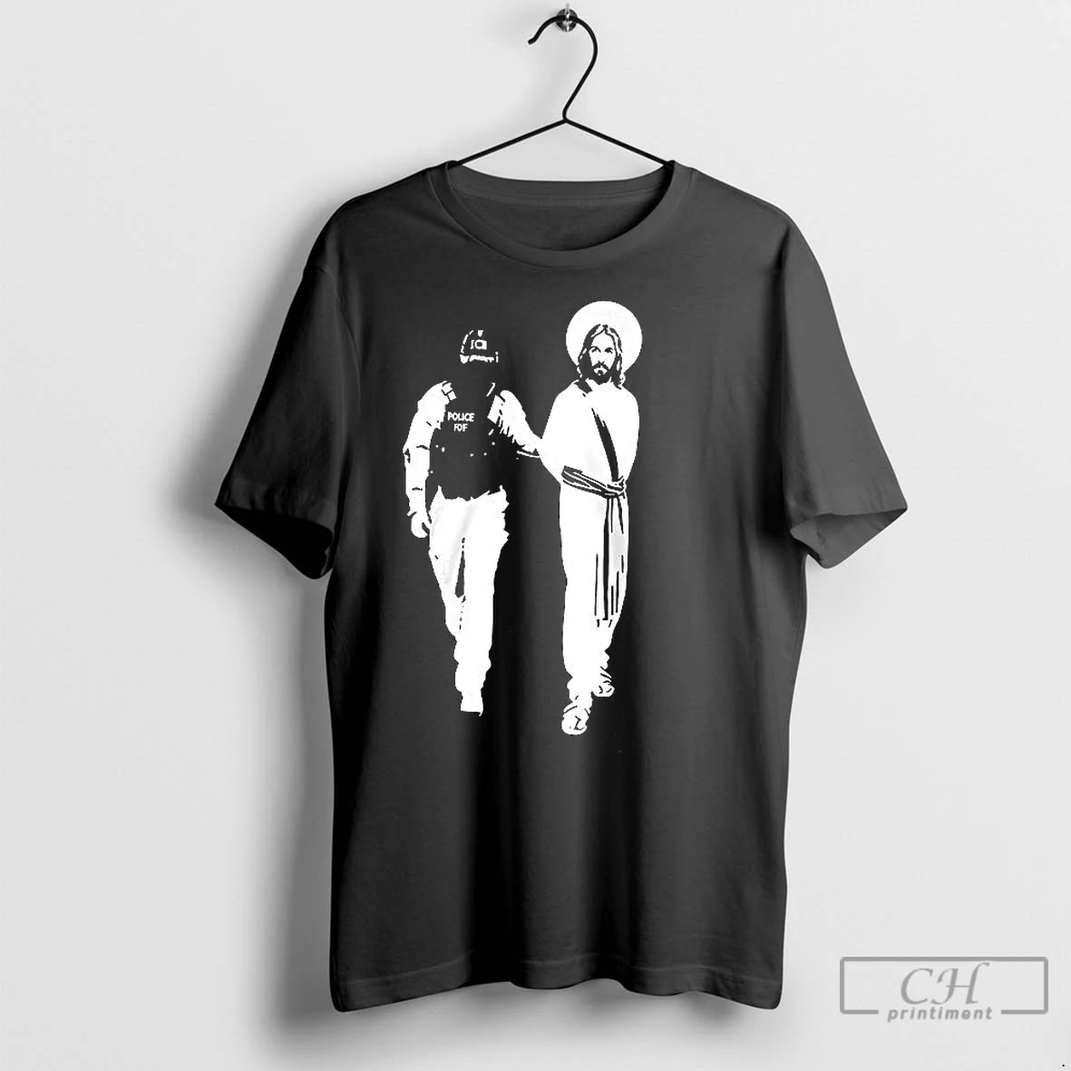 Classic Police Arrested Jesus Ice Detaining Jesus Shirt Hoodie Sweatshirt | PurePodTees.com