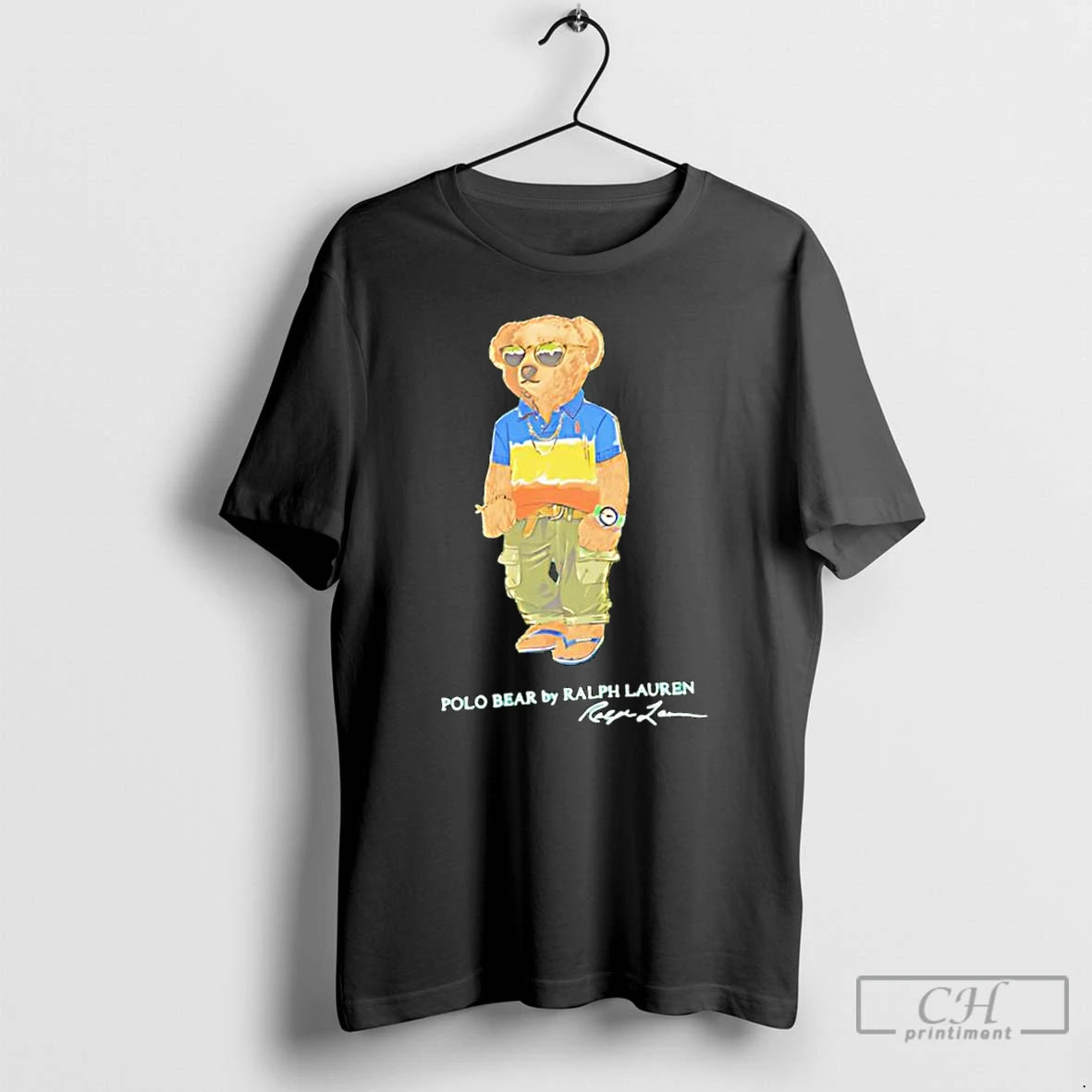 Classic Polo Ralph Lauren Polo Bear Raft Green Signature T Shirts
