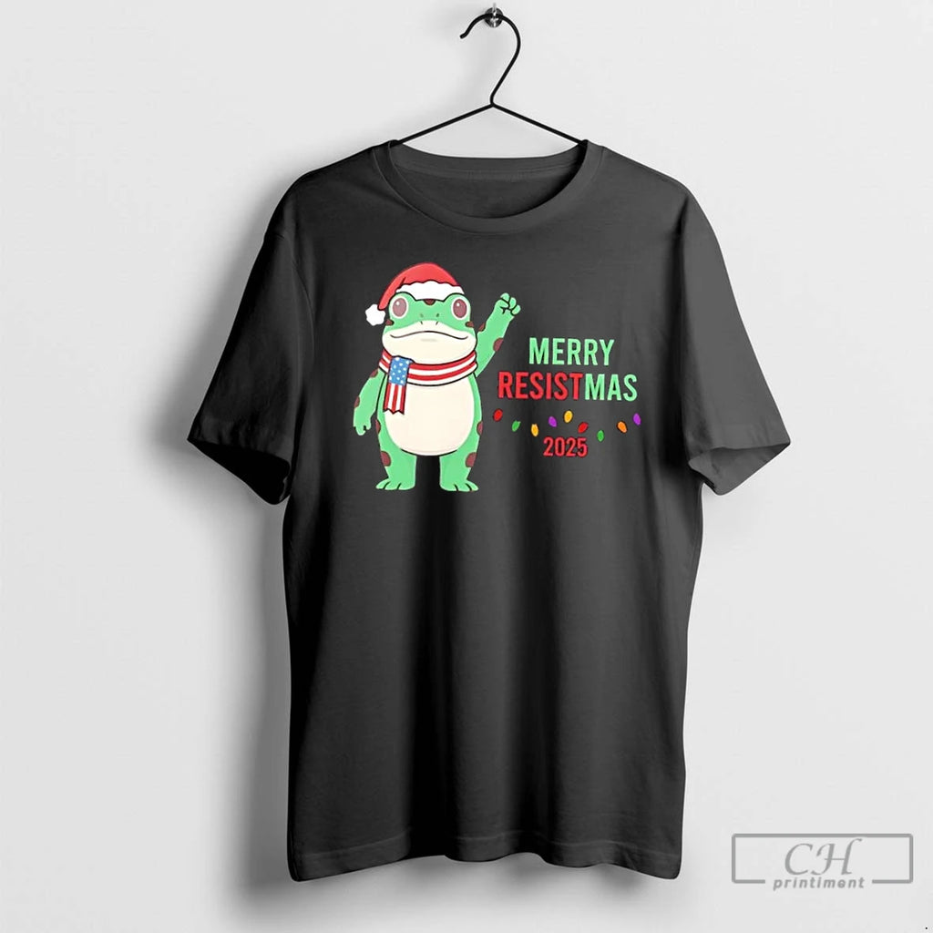 Classic Portland Protest Frog Merry Resistmas 2025 Christmas Shirt Hoodie Sweatshirt | PurePodTees.com