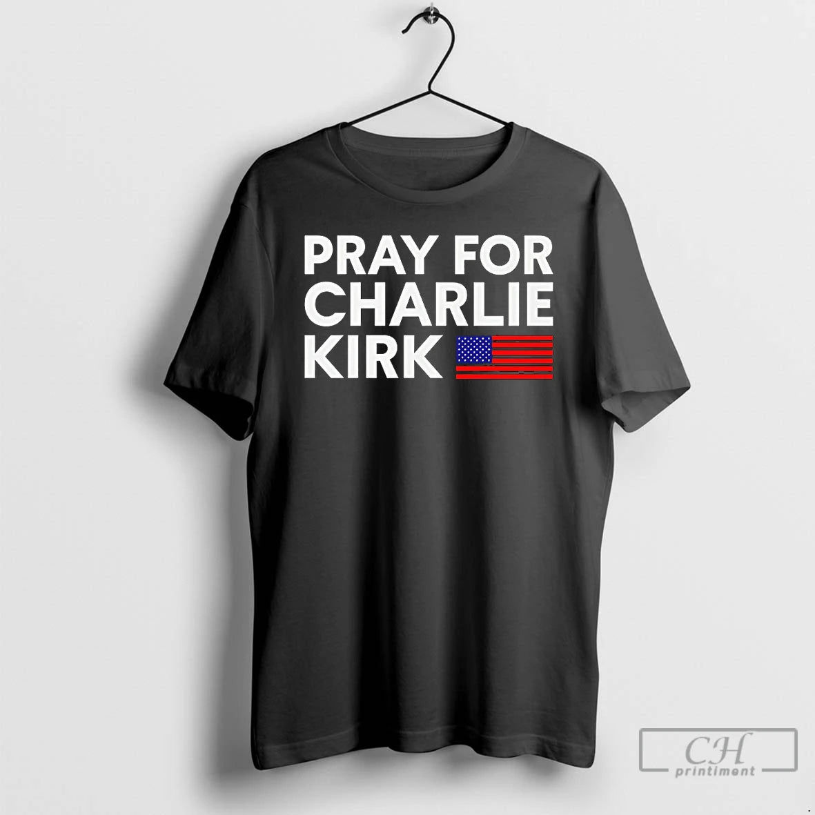 Classic Pray For Charlie Kirk Usa Flag T Shirts Hoodie Sweatshirt | PurePodTees.com