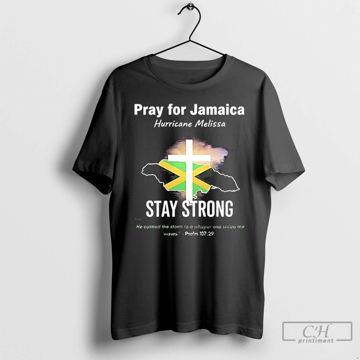 Classic Pray For Jamaica Hurricane Melissa Stay Strong Psalm T Shirts Hoodie Sweatshirt | PurePodTees.com