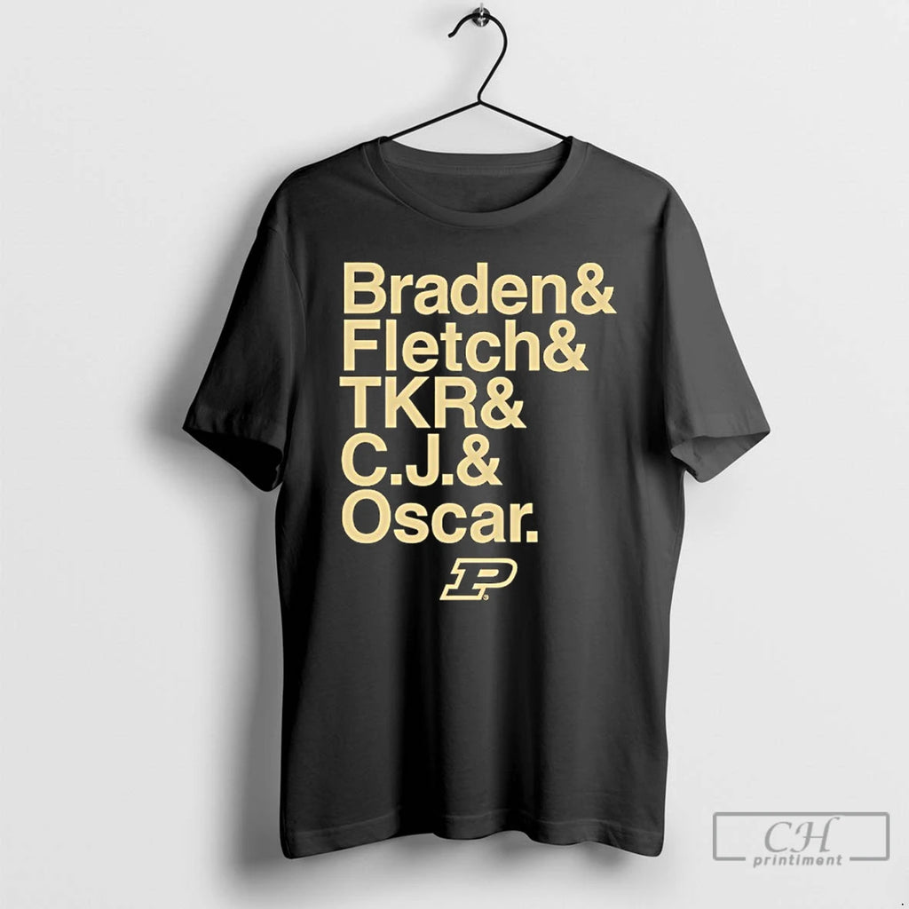 Classic Purdue Basketball Braden Fletch Tkr C J Oscar 2025 26 Ampersand Stars T Shirts Hoodie Sweatshirt | PurePodTees.com
