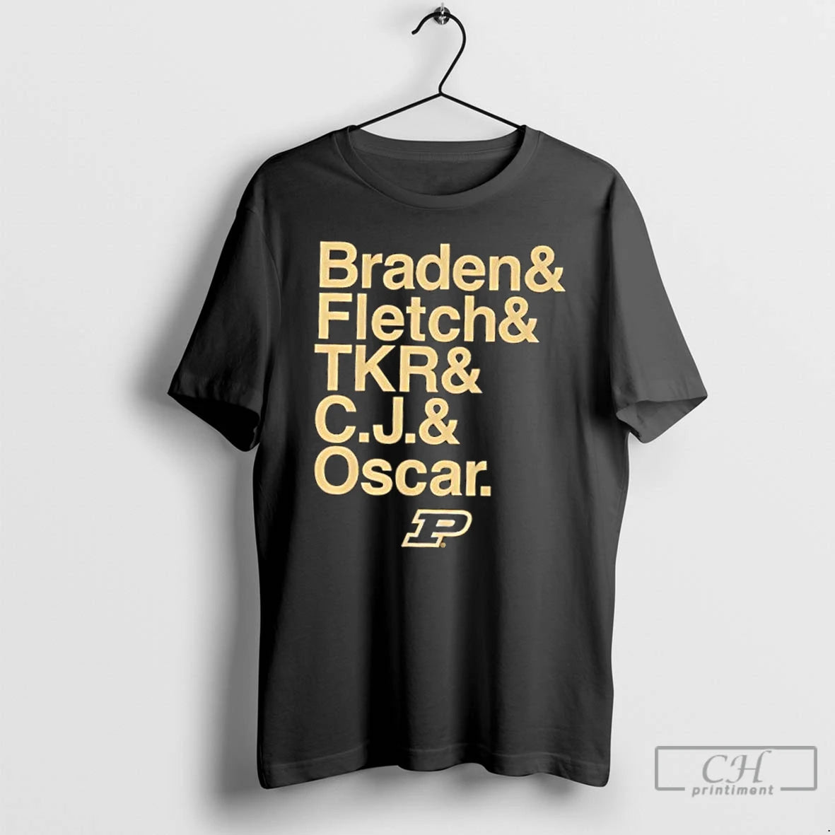 Classic Purdue Boilermakers Ampersand Stars 2025 26 Braden Fletch Tkr C J And Oscar Shirt Hoodie Sweatshirt | PurePodTees.com
