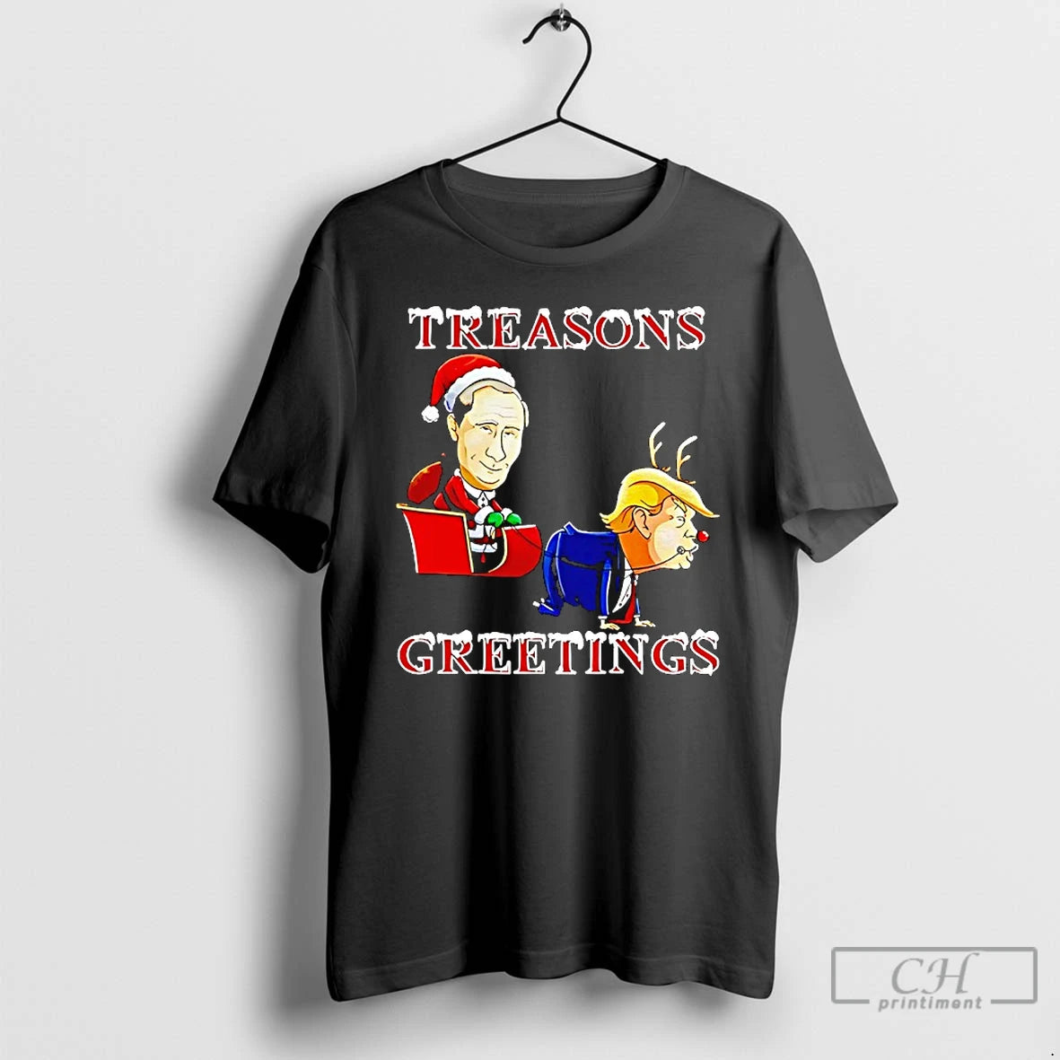 Classic Putin Vs Donald Trump Treasons Greetings Merry Christmas Meme Shirt Hoodie Sweatshirt | PurePodTees.com