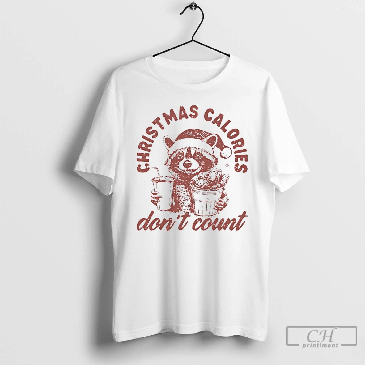 Classic Raccoon Christmas Calories Dont Count Shirt Hoodie Sweatshirt | PurePodTees.com