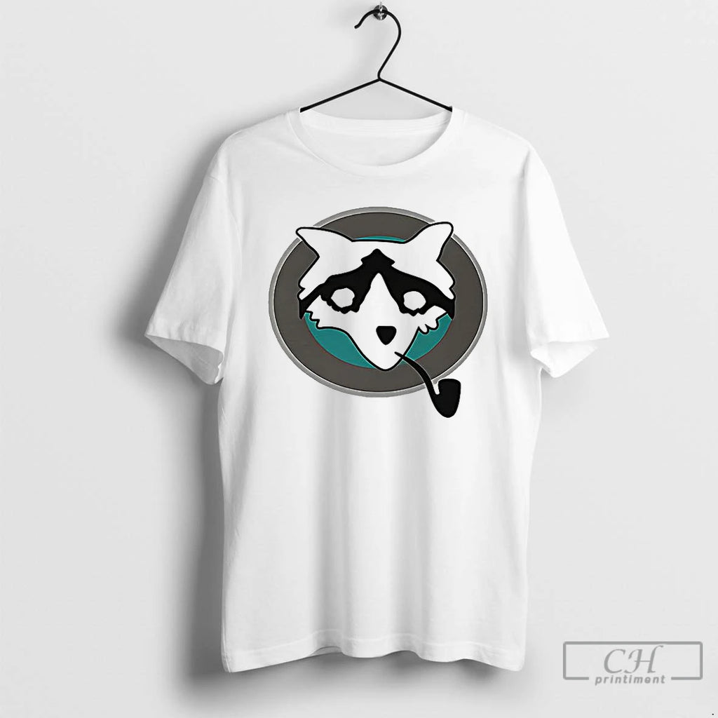 Classic Raccoon With Pipe Funny Logo T Shirts Hoodie Sweatshirt | PurePodTees.com