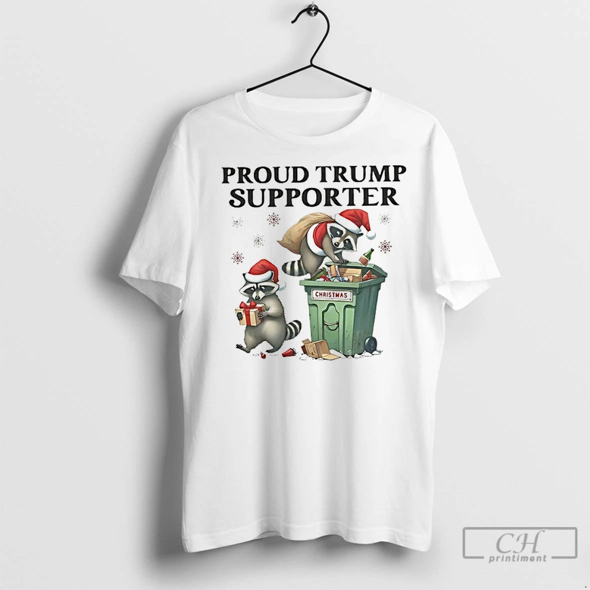 Classic Raccoons Christmas Hat Proud Trump Supporter Shirt Hoodie Sweatshirt | PurePodTees.com