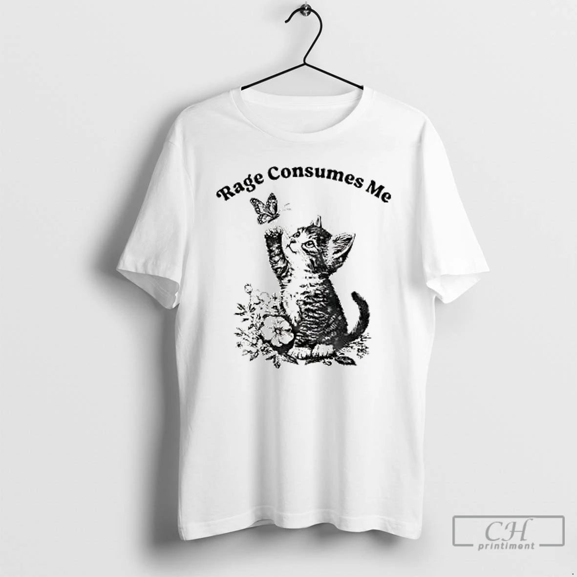 Classic Rage Consumes Me Cute Cat Meme Vintage T Shirts Hoodie Sweatshirt | PurePodTees.com