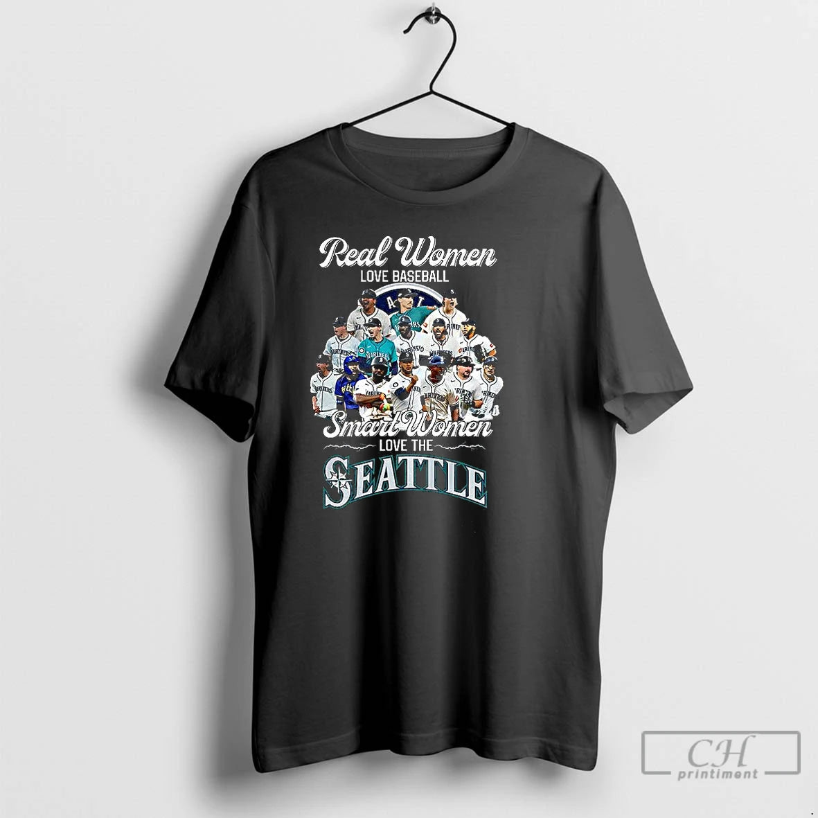 Classic Real Women Love Baseball Smart Women Love The Seattle Mariners 2025 T Shirts