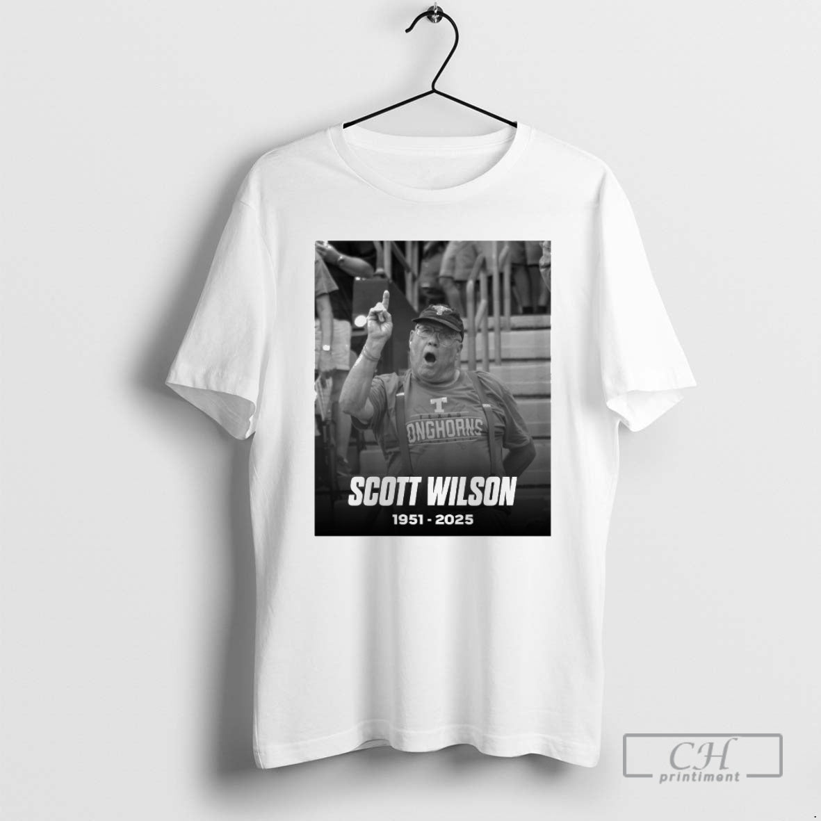 Classic Rest In Peace Scott Wilson The Greatest Texas Fan Of All Time 1951 2025 Shirt Hoodie Sweatshirt | PurePodTees.com