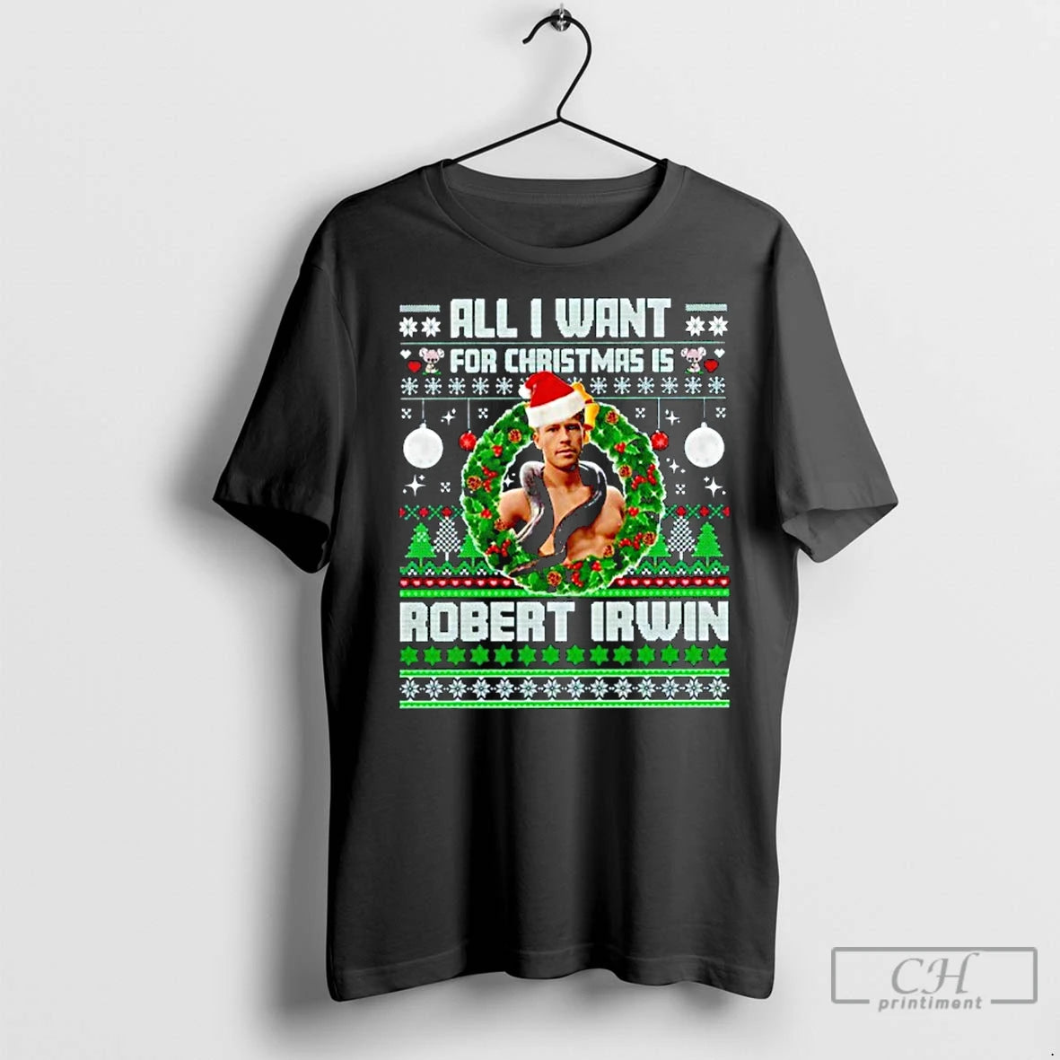 Classic Robert Irwin Zookeeper All I Want For Christmas Is Ugly Shirt Hoodie Sweatshirt | PurePodTees.com