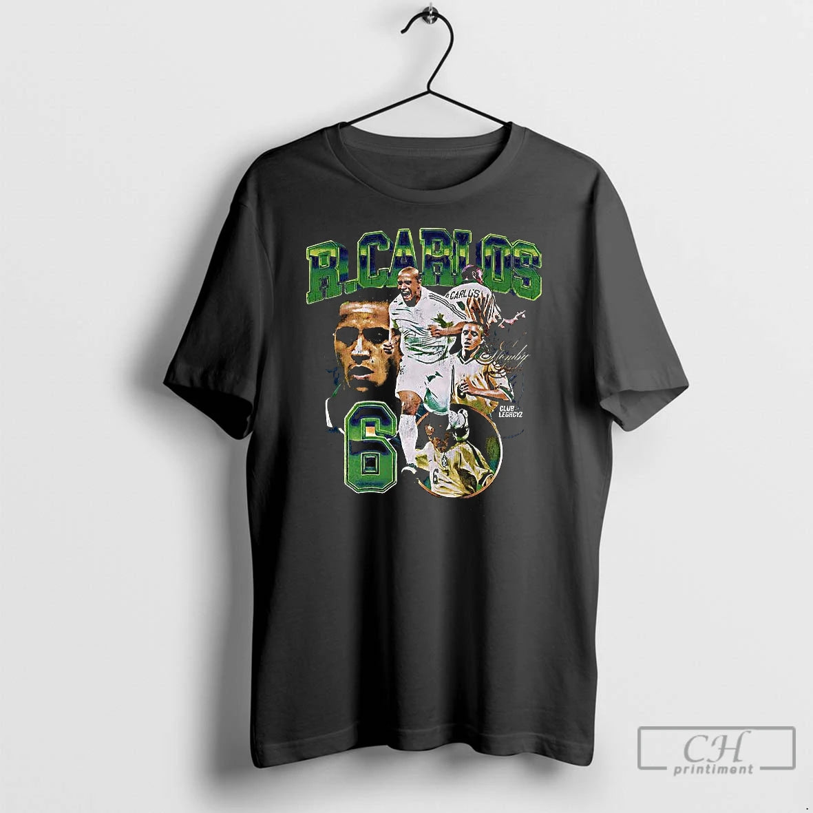 Classic Roberto Carlos Number 6 Graphic Vintage Shirt Hoodie Sweatshirt | PurePodTees.com