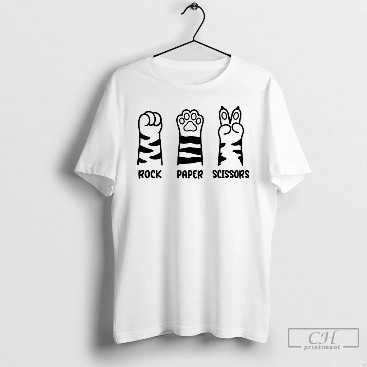 Classic Rock Paper Scissors Cat Paw Shirt Hoodie Sweatshirt | PurePodTees.com