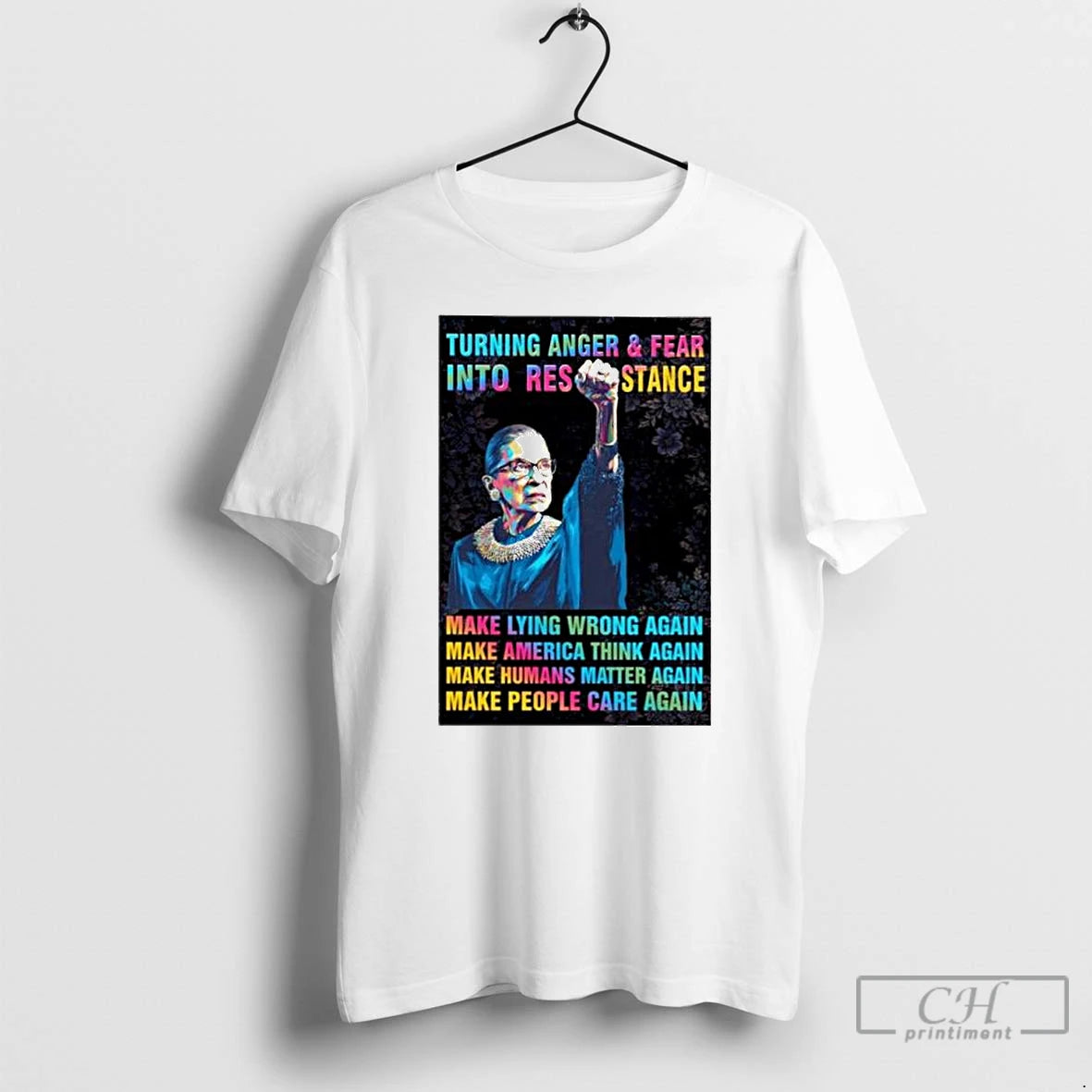 Classic Ruth Bader Ginsburg Turning Anger Fear Into Resistance Ornaments T Shirts Hoodie Sweatshirt | PurePodTees.com