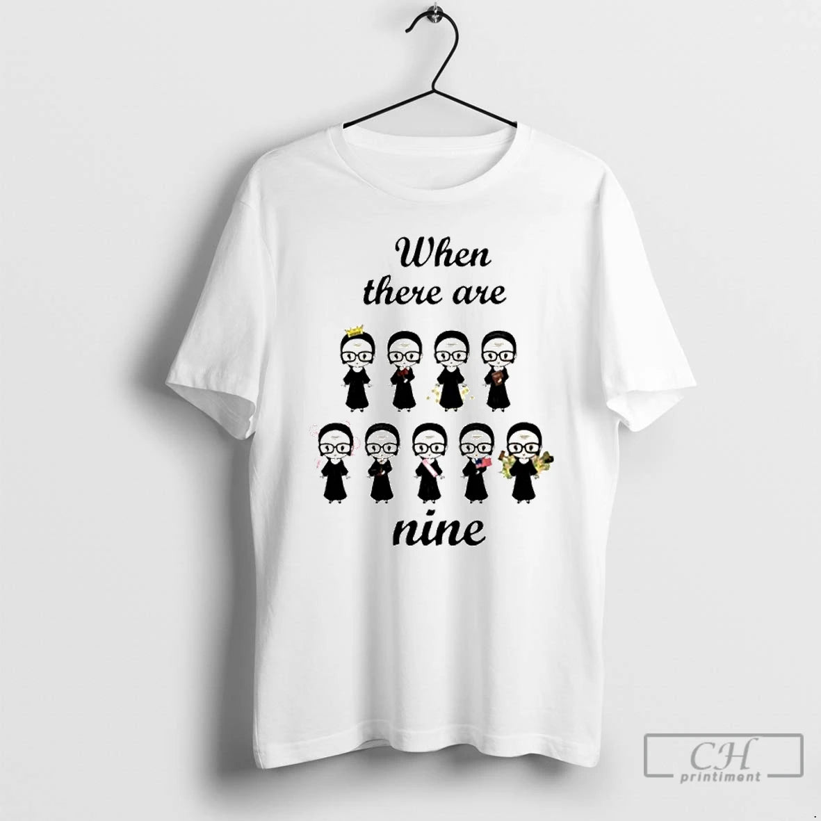 Classic Ruth Bader Ginsburg When There Are Nine Ornaments T Shirts Hoodie Sweatshirt | PurePodTees.com