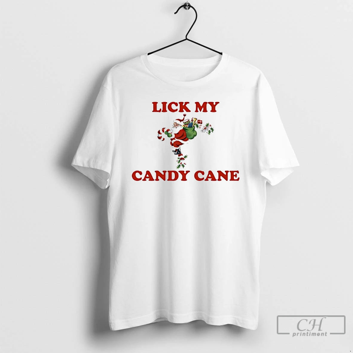 Classic Santa Claus Christmas Lick My Candy Cane T Shirts Hoodie Sweatshirt | PurePodTees.com