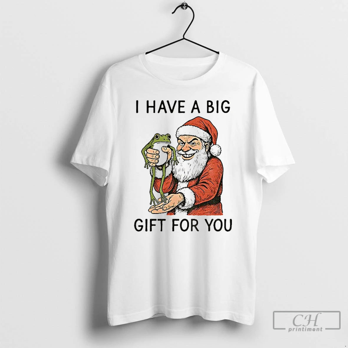 Classic Santa Claus Hold Frog I Have A Big Gift For You Merry Christmas Shirt Hoodie Sweatshirt | PurePodTees.com