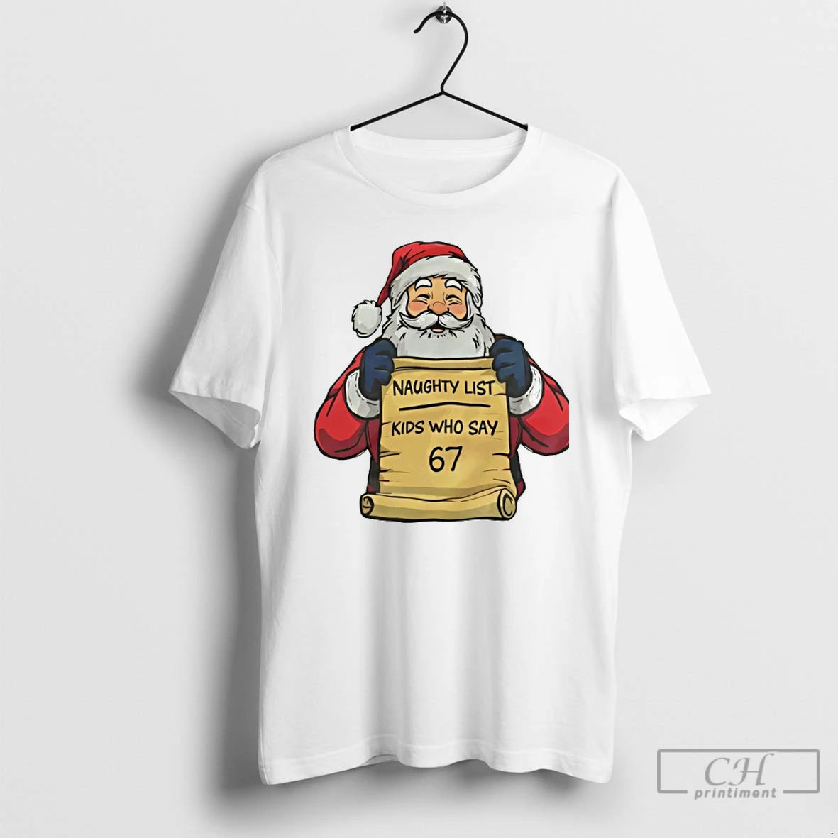 Classic Santa Claus Naughty List Kids Who Say 67 Shirt Hoodie Sweatshirt | PurePodTees.com