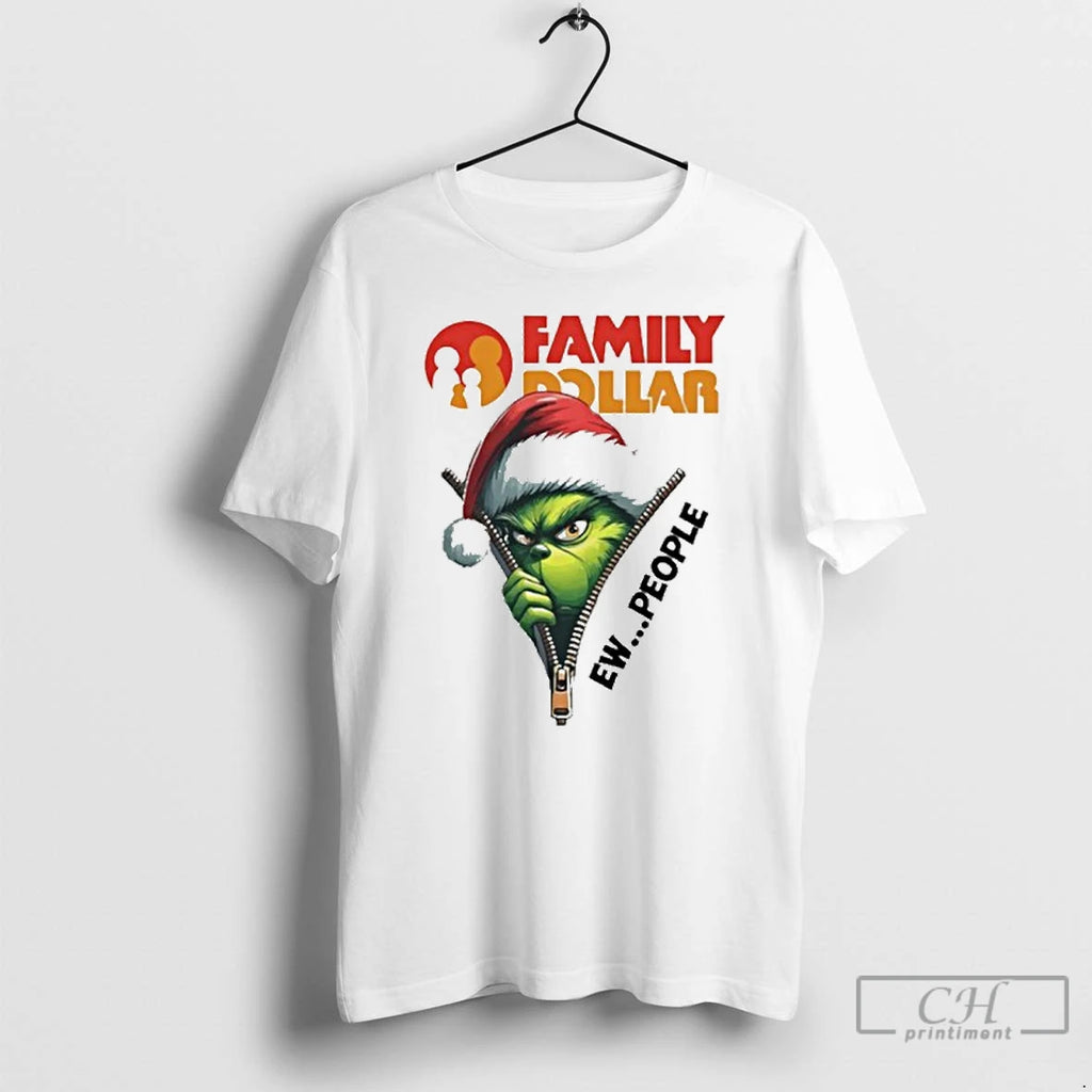 Classic Santa Grinch Family Dollar Logo Ew People T Shirts Hoodie Sweatshirt | PurePodTees.com