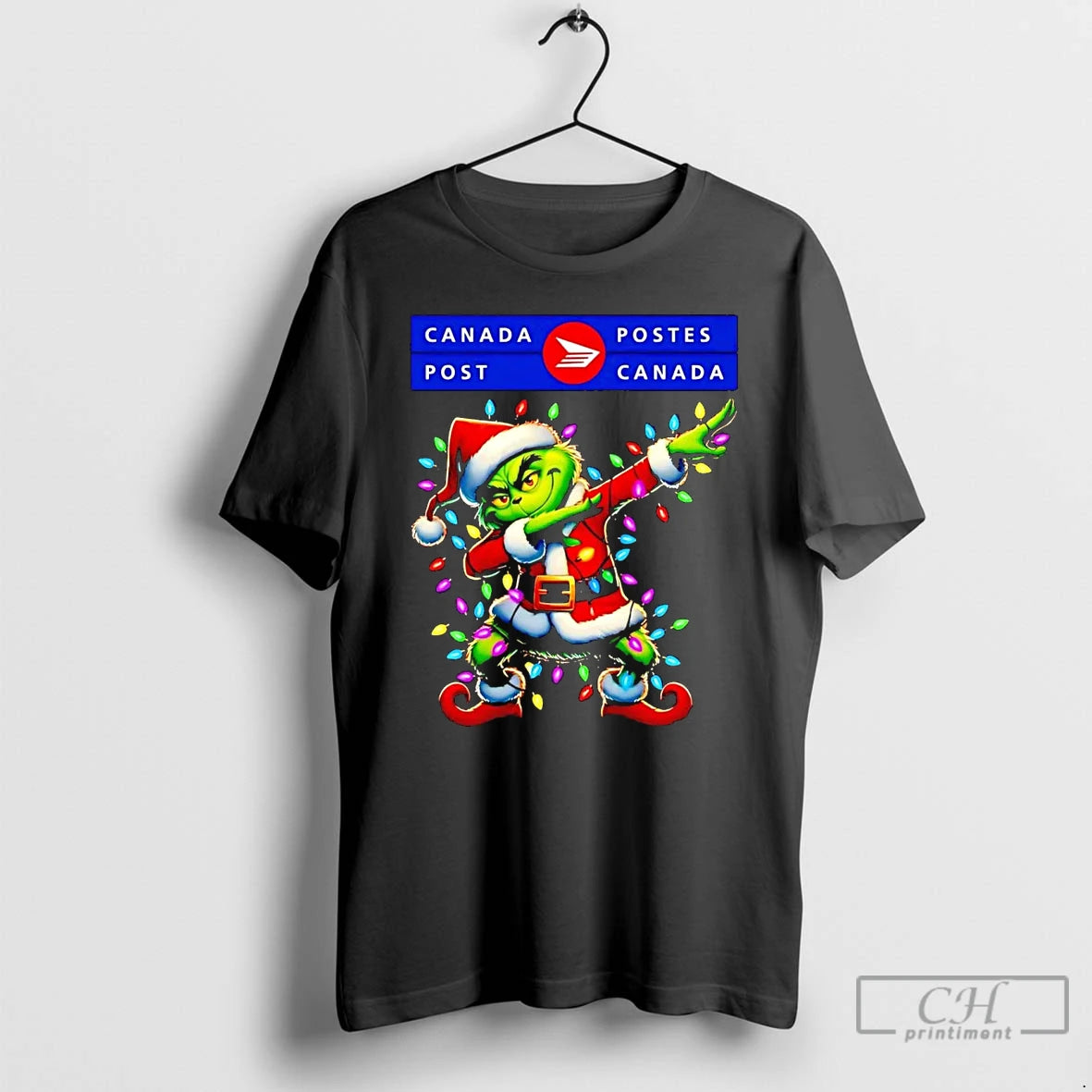 Classic Santa Grinch Dabbing Canada Post Christmas Light T Shirts Hoodie Sweatshirt | PurePodTees.com
