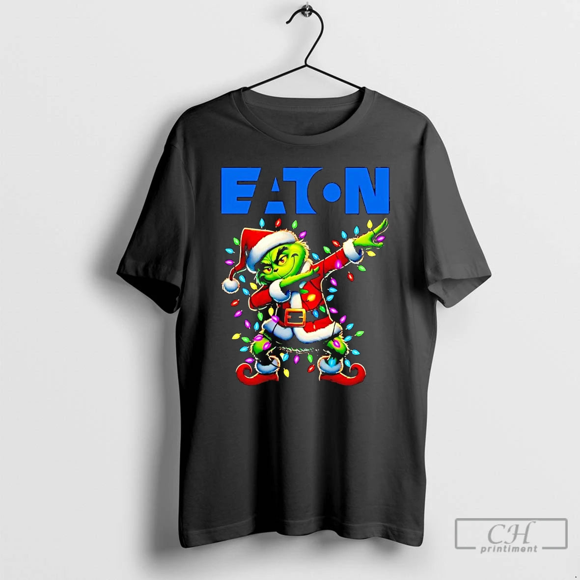 Classic Santa Grinch Dabbing Eaton Christmas Light T Shirts Hoodie Sweatshirt | PurePodTees.com