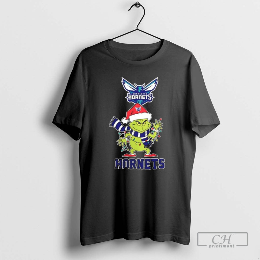 Classic Santa Grinch Lights Charlotte Hornets Nba Christmas 2025 Shirt Sweater