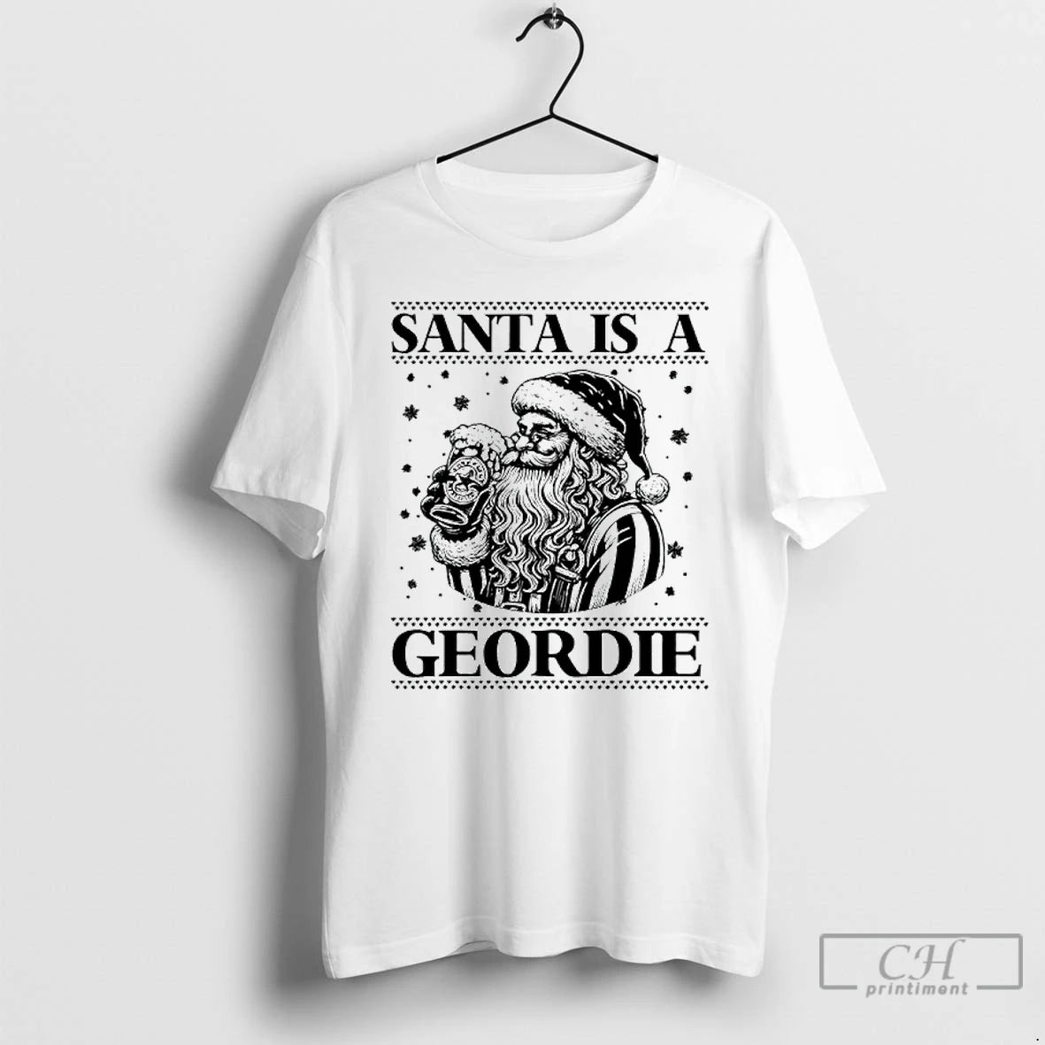 Classic Santa Is A Geordie Christmas Beer Shirt Hoodie Sweatshirt | PurePodTees.com