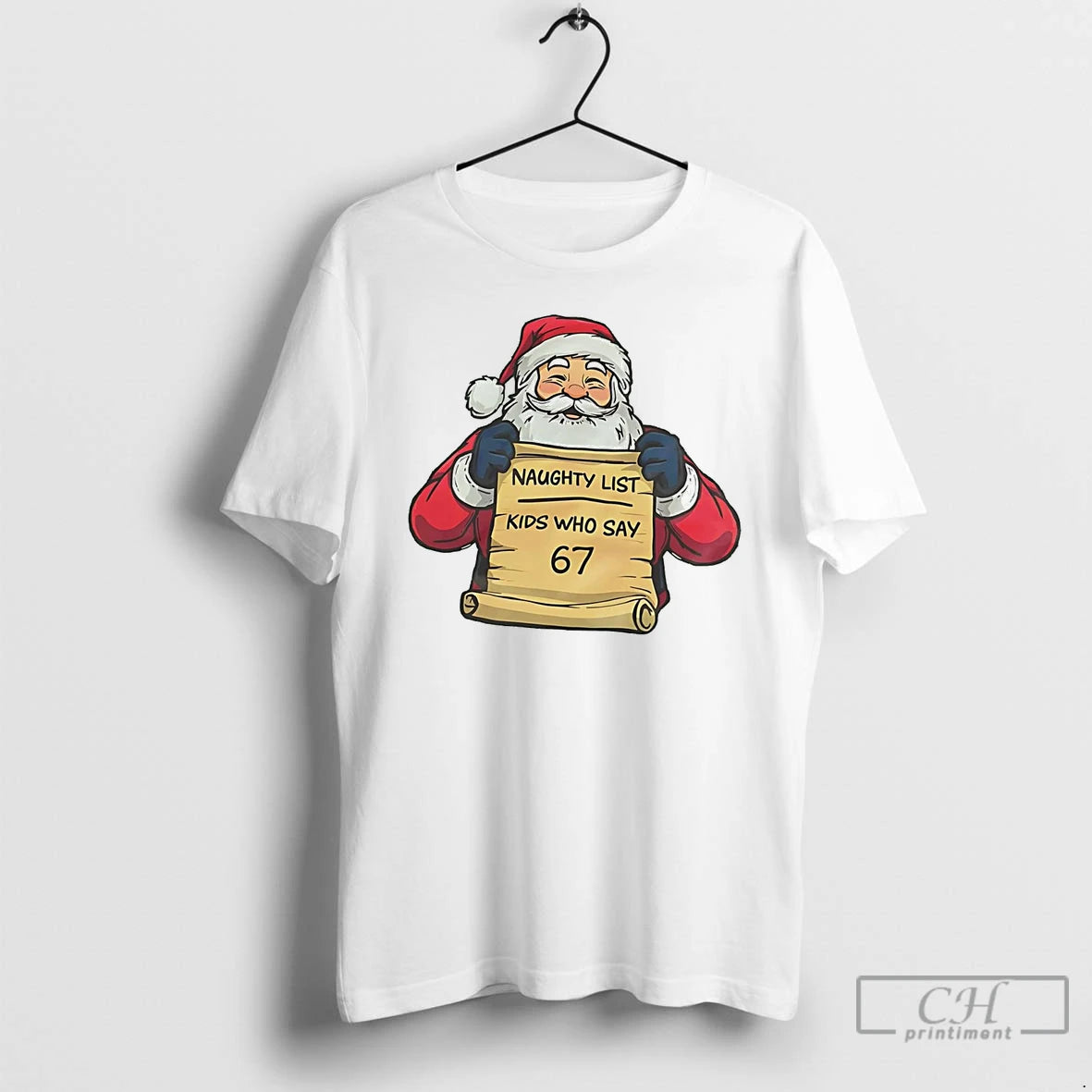 Classic Santa Naughty List Kids Who Say 67 Christmas Shirt Hoodie Sweatshirt | PurePodTees.com