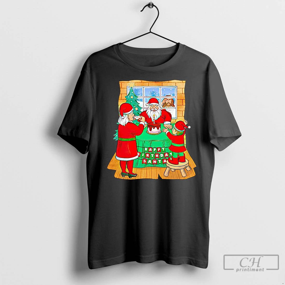 Classic Santas Family Have Dinner Jesus Out Of House Christmas Shirt Hoodie Sweatshirt | PurePodTees.com