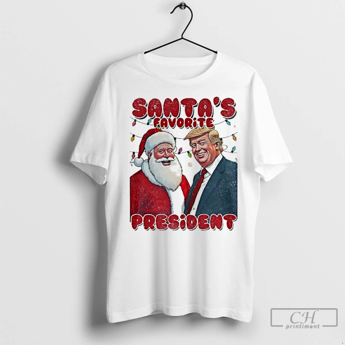 Classic Santas Favorite President Donald Trump Christmas Lights Shirt Hoodie Sweatshirt | PurePodTees.com